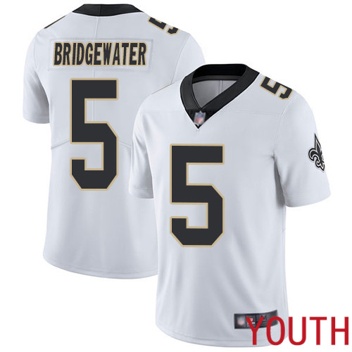 New Orleans Saints Limited White Youth Teddy Bridgewater Road Jersey NFL Football #5 Vapor Untouchable Jersey->youth nfl jersey->Youth Jersey